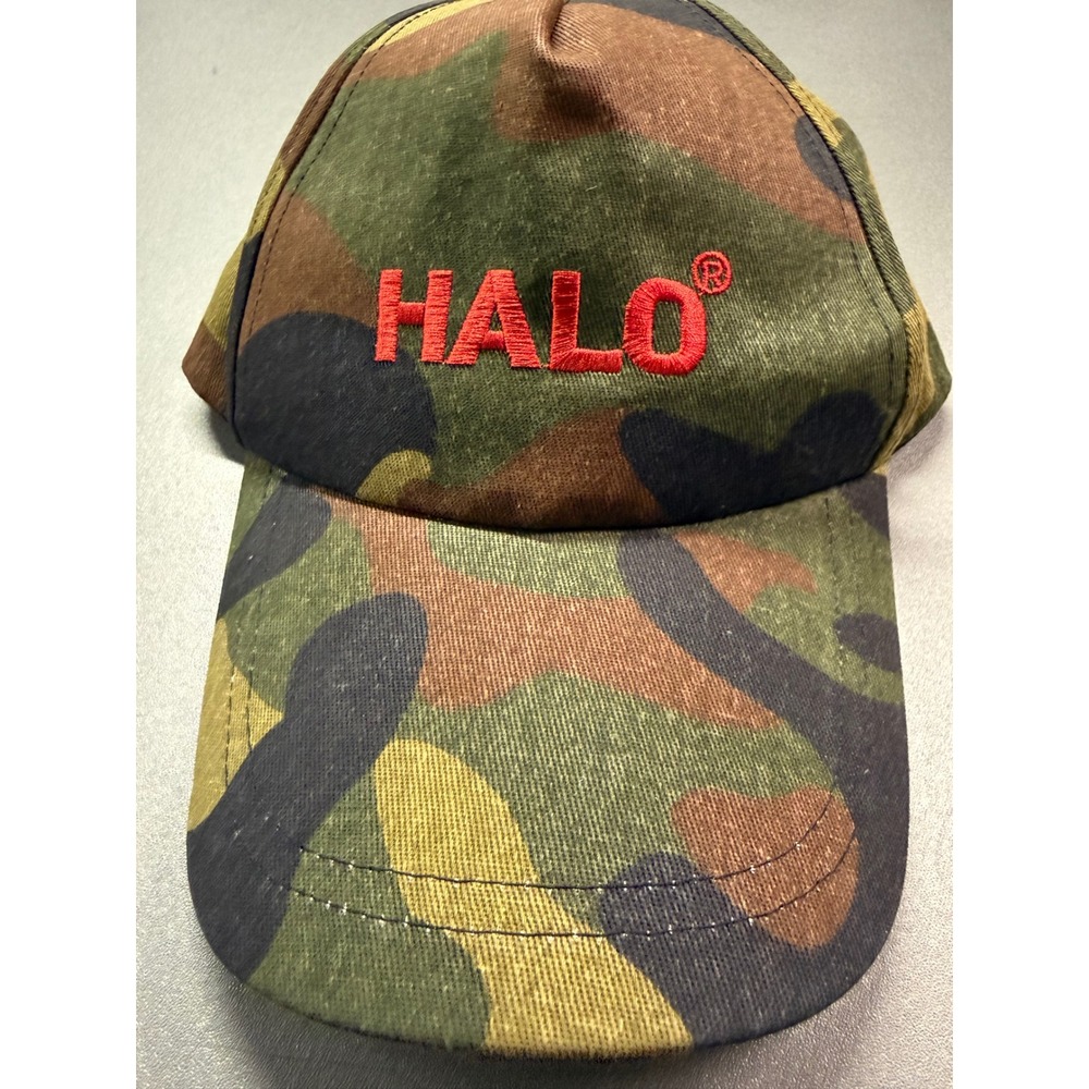 HALO Camouflage Baseball Cap Red Embroidered Adjustable Camo‎ Hat Mens Womens